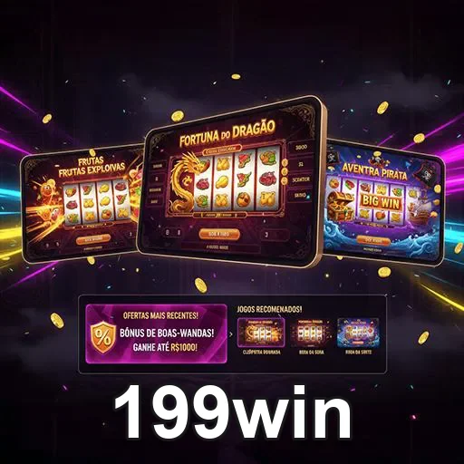 Imagem do site 199win mostrando a página inicial com destaque para ofertas e promoções.